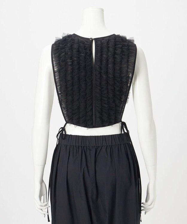 23区 【GOLD LABEL】コットンオーガンジー ジレコンビ ブラウス ブラック系