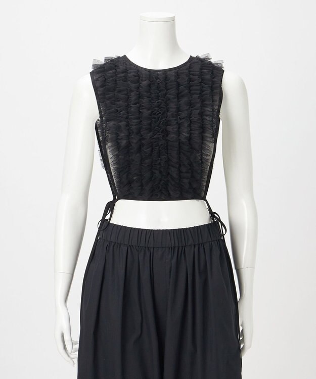 23区 【GOLD LABEL】コットンオーガンジー ジレコンビ ブラウス ブラック系