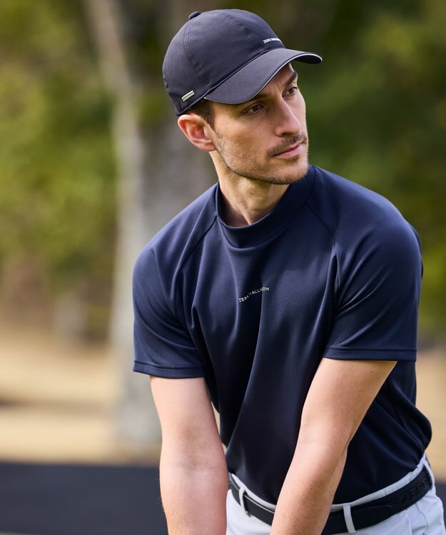 ZERO HALLIBURTON 【吸水速乾・抗菌防臭】 モックネックTシャツ ZHG-M5S5a 82949 ネイビー