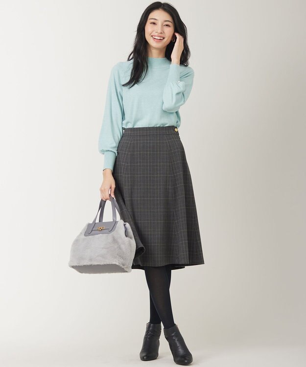 ANY SIS 【洗える】カシミヤブレンドパフ袖 ニット ミント