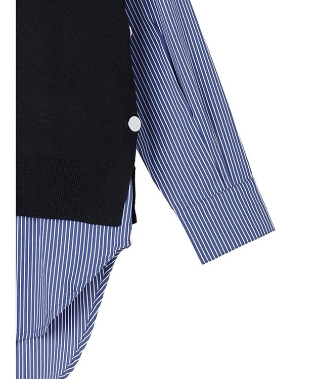 CRAFT STANDARD BOUTIQUE 【洗える】ニットベスト+バンドカラーシャツ-SET Navy