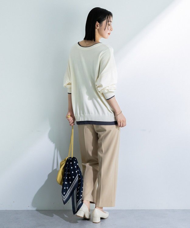 Green Parks アンチピリング前後２Ｗａｙニットカーディガン Ivory