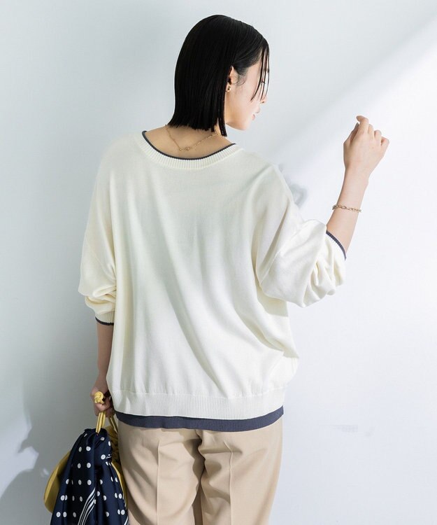 Green Parks アンチピリング前後２Ｗａｙニットカーディガン Ivory