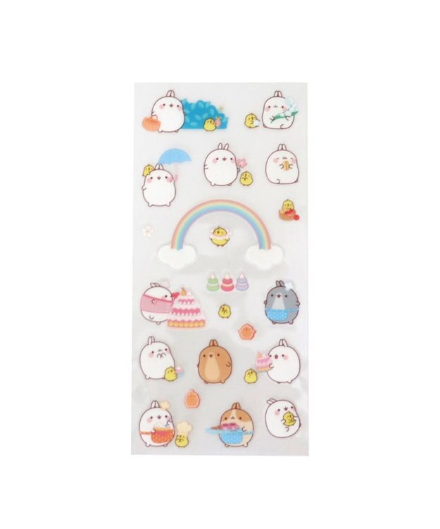 Mother garden 【2/15(日)で販売終了】 マザーガーデン MOLANG モラン いっぱいシール 3枚セット ≪おでかけ スイーツ ホリディー≫ -