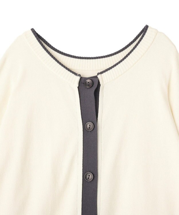 Green Parks アンチピリング前後２Ｗａｙニットカーディガン Ivory