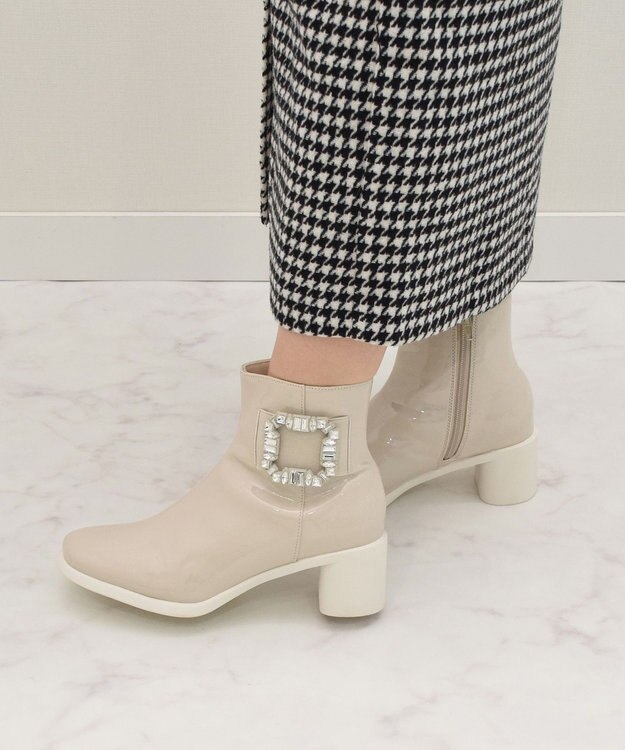 Bridget Birkin 【Bridget Birkin】ビジューバックルレインブーツ アイボリーエナメル