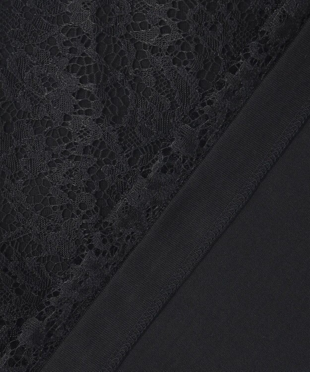 ICB 【洗える】レースコンビジャージー プルオーバー ブラック系