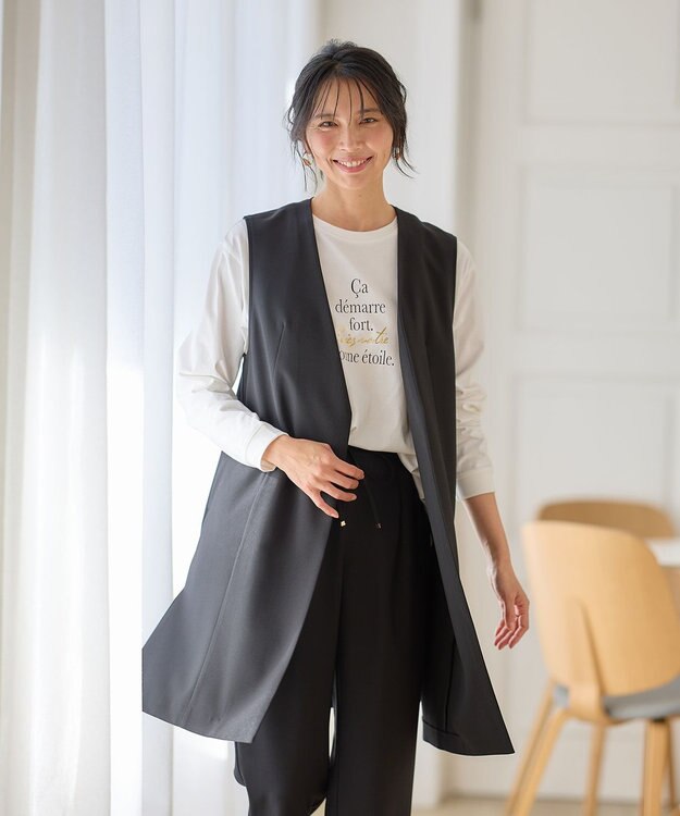 ANY 【ストレッチ/セットアップ可】イージィケアストレッチジレ ブラック