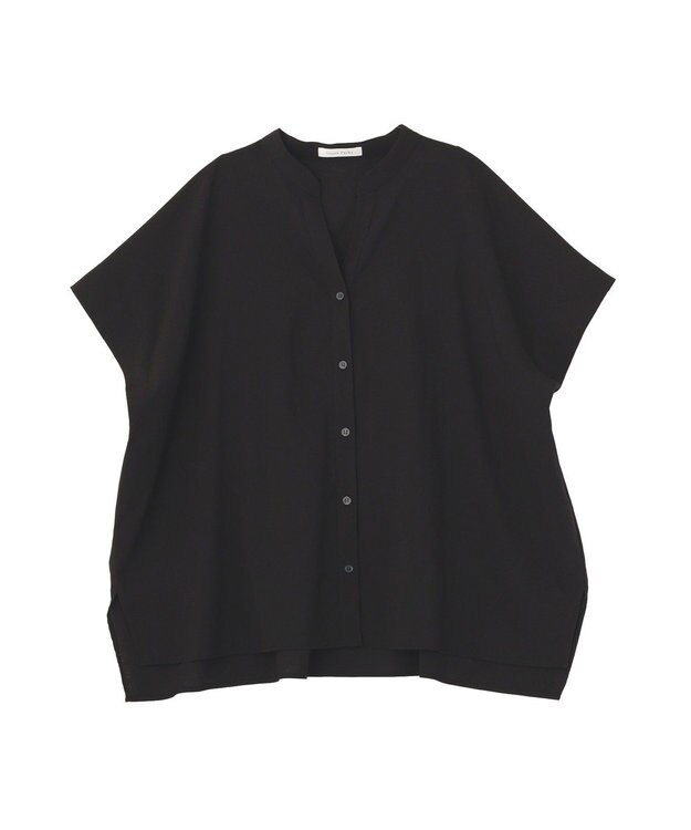 Green Parks 半袖シアースキッパーブラウス Black