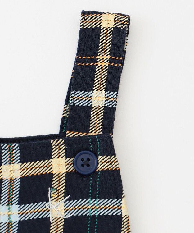 組曲 KIDS 【80-90cm】Check 長袖オーバーオール ネイビー系5