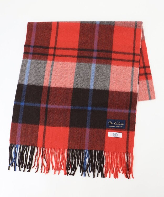 J.PRESS LADIES カシミヤチェック マフラー オレンジ系3