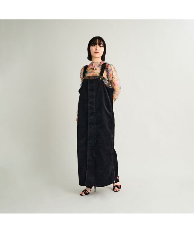 woadblue 【157】DECK OVERALL SKIRT デッキオーバーオールスカート BLACK