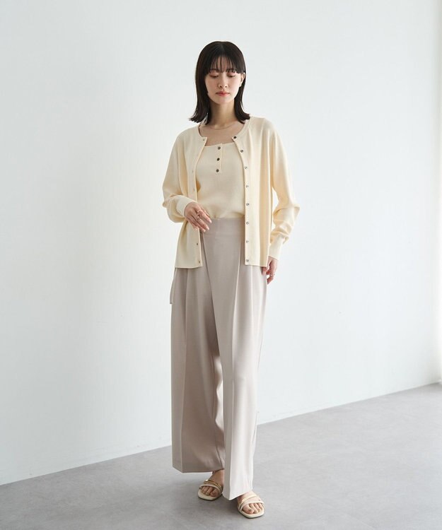 YECCA VECCA メタルベルトワイドパンツ Light Beige