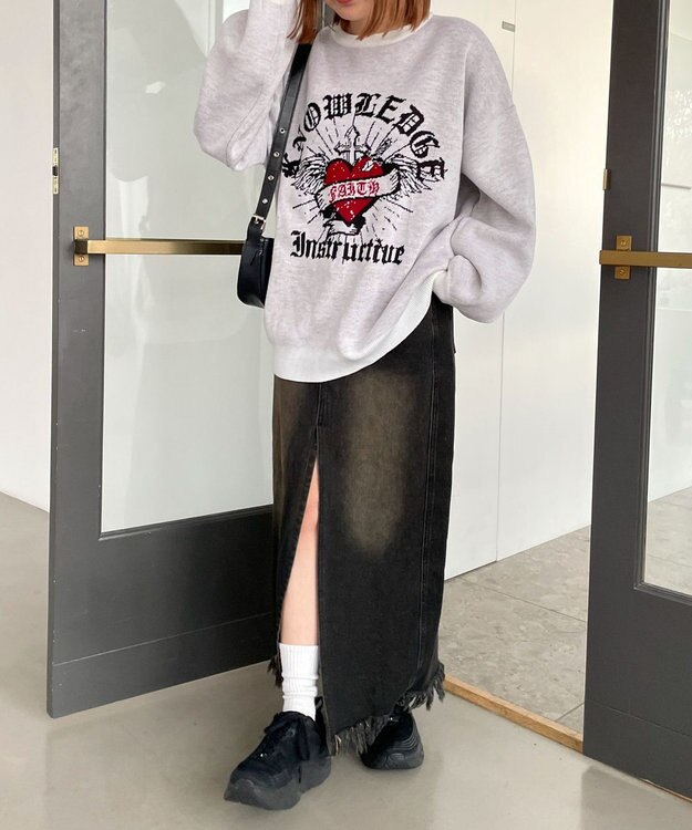 WEGO グラフィックBIGニットプルオーバー 柄6