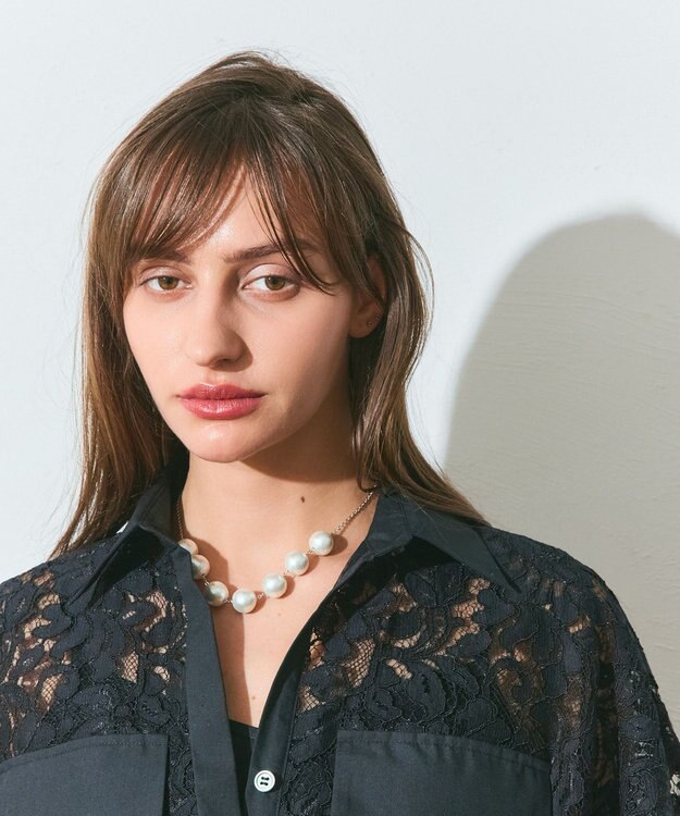 GRACE CONTINENTAL レースコンビシャツ ブラック