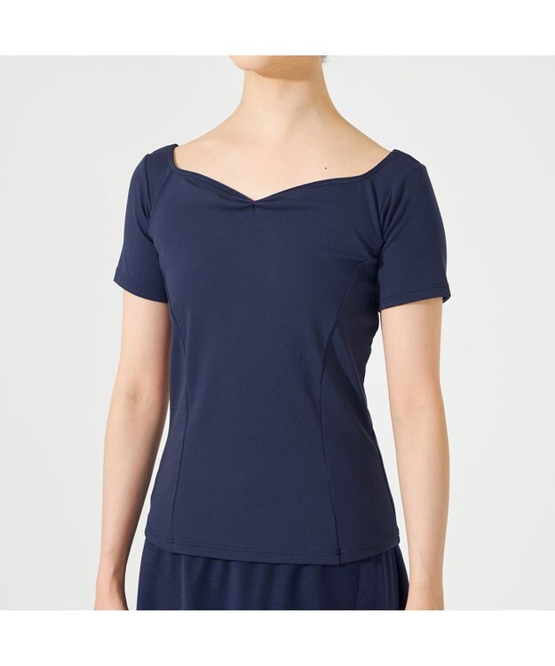 Chacott ハーフスリーブトップ ネイビー