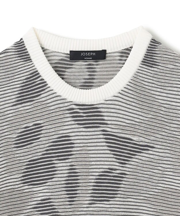 JOSEPH HOMME メキシカンブラインドジャガード　クルーネック半袖ニット アイボリー系5