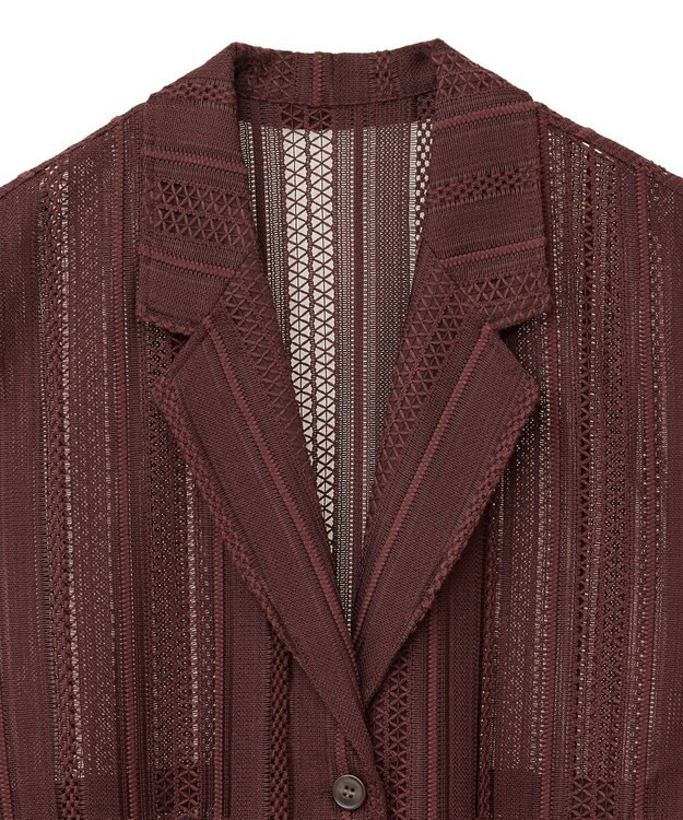 AMERICAN HOLIC 幾何学レースウエストドロストジャケット Chocolat
