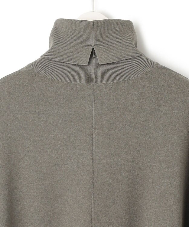 ICB 【洗える】 ヴィスコースワイド タートルネックプルオーバー アッシュカーキ系