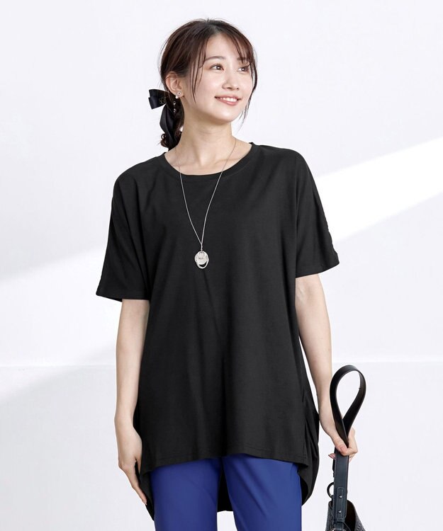 Tiaclasse 【洗える】脇タックポンチプルオーバー ブラック