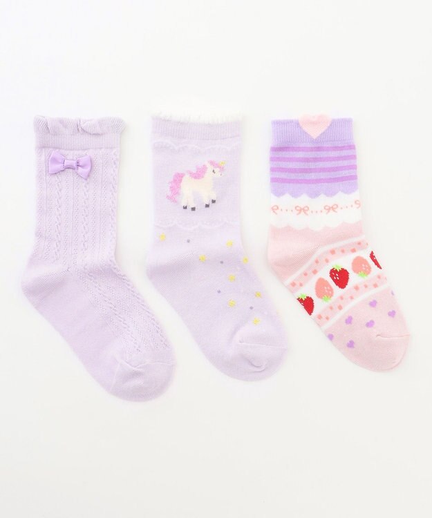 ANY KIDS 【3点セット】ソックス (ラベンダー) ラベンダー