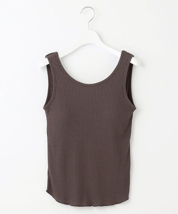 Feroux カップ付きリブ タンクトップ ブラウン系