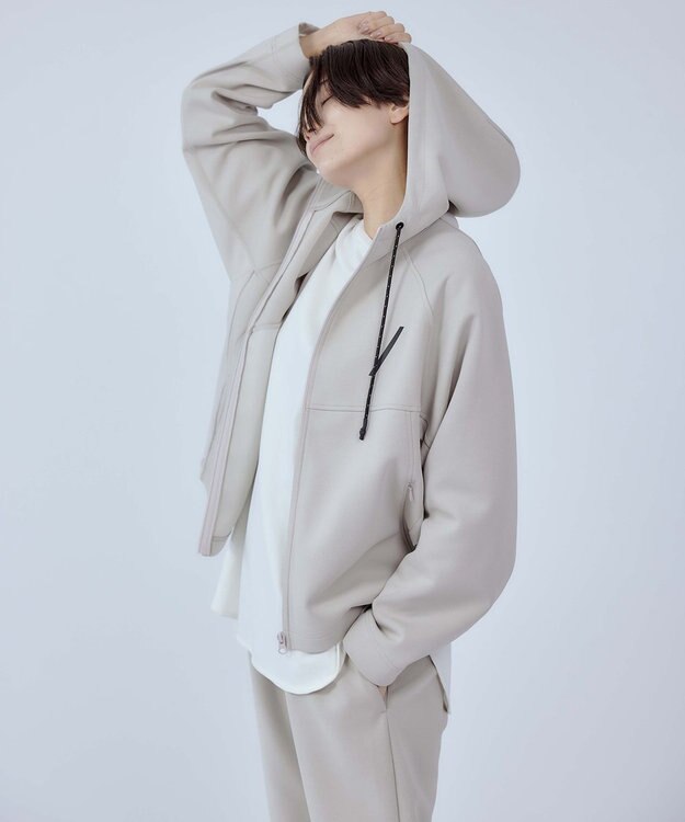 UNFILO 【ユニセックス】ストレッチ コンビパーカー ベージュ系