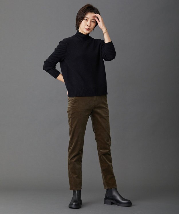 J.PRESS LADIES L 【洗える】CASHBIT ハイネック ニット ブラック系