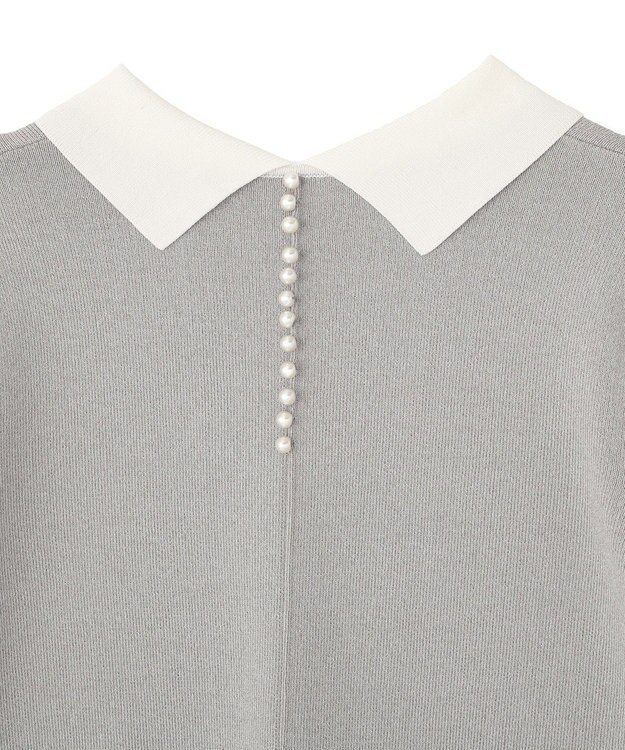 YECCA VECCA 2way襟付きフリルレイヤードニット Gray Mixture