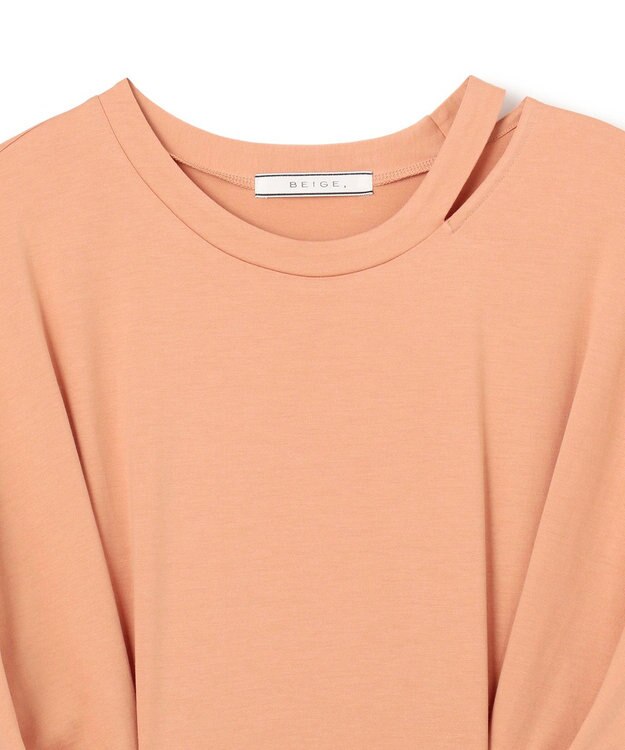 BEIGE， 【洗える】S.BABILA / スリットネックウエストタックワンピース Sunset