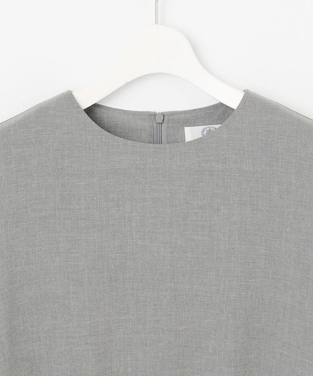 J.PRESS LADIES 【セットアップ対応】MELANGE ライトツイル クルーネック ブラウス ライトグレー系