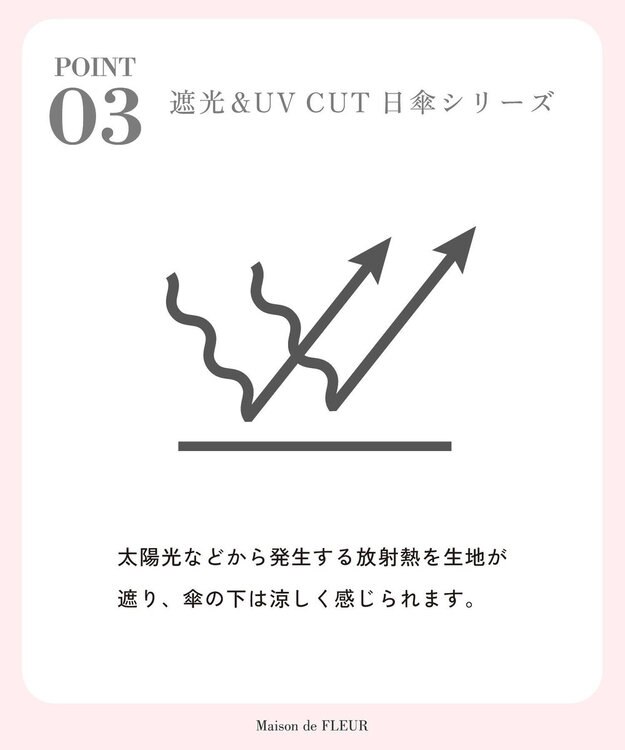 Maison de FLEUR 遮光&UV CUT 折りたたみ傘 Off White