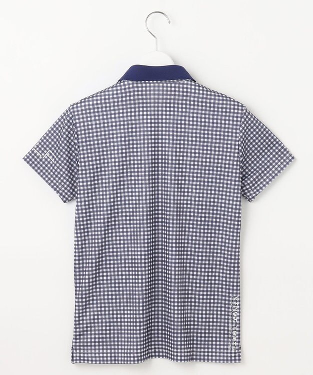 23区GOLF 【WOMEN】【接触冷感・UVケア・吸水速乾】ギンガムチェック柄 ポロシャツ ネイビー系3