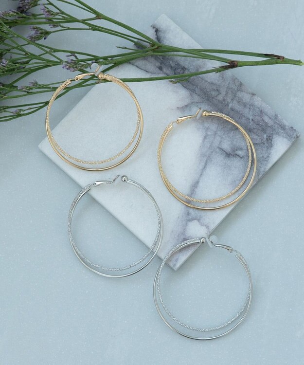 Phoebe ダブルレイヤードフープイヤリング ゴールド