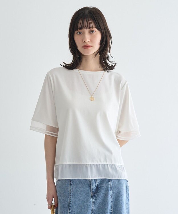 YECCA VECCA シアーMIXプルオーバー Off White