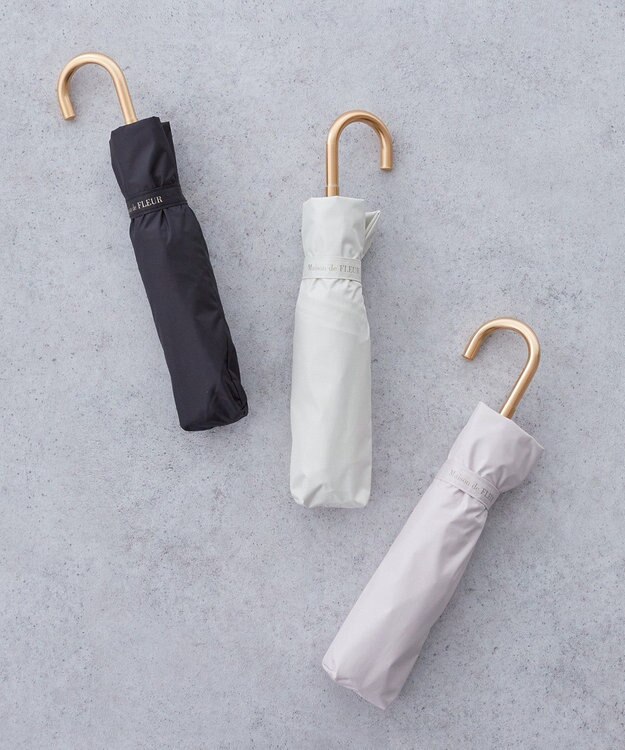 Maison de FLEUR 遮光&UV CUT 折りたたみ傘 Off White