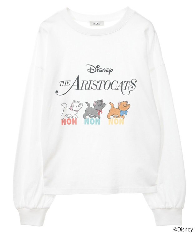 earth music&ecology Ｄｉｓｎｅｙ／Ｔｈｅ　ＡｒｉｓｔｏｃａｔｓプリントロンＴ Off White