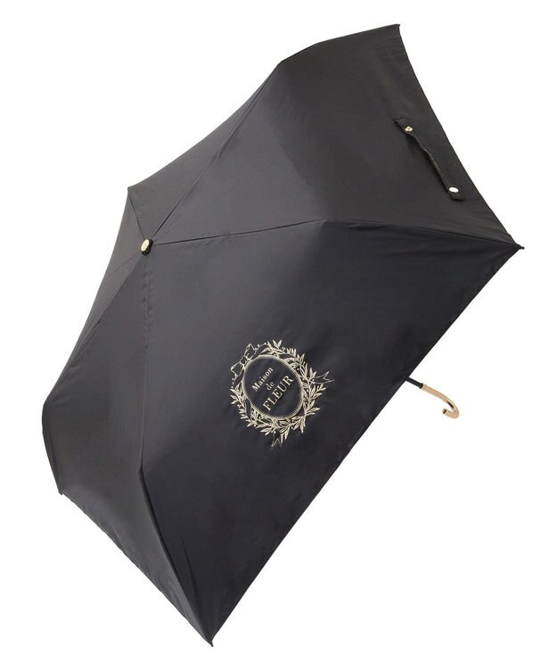 Maison de FLEUR 遮光&UV CUT 折りたたみ傘 Black