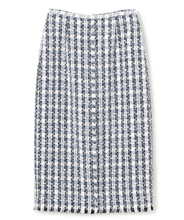 BEIGE， BERYL / ファンシーツイード Iラインスカート Navy Mix