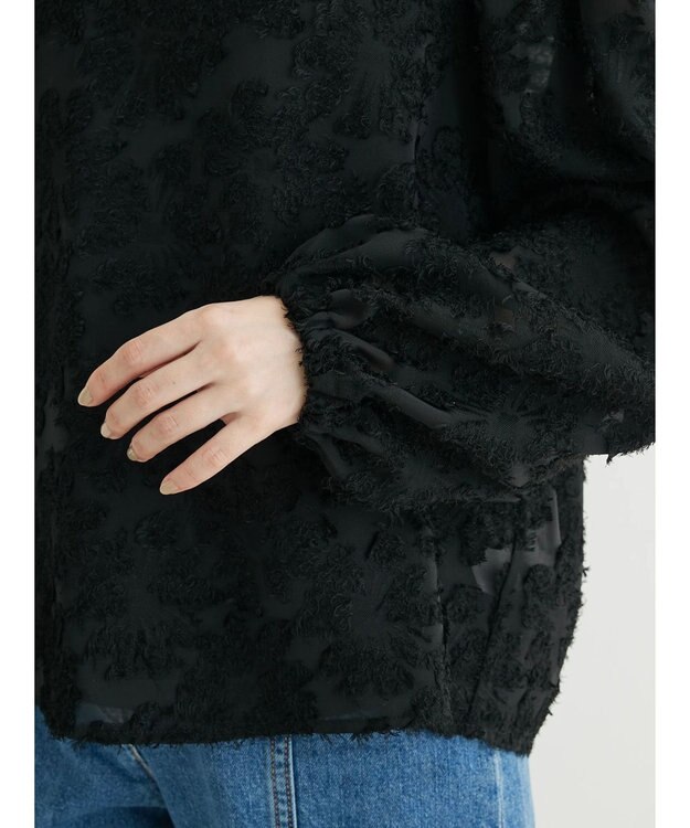 Green Parks シャギージャガードプルオーバー Black