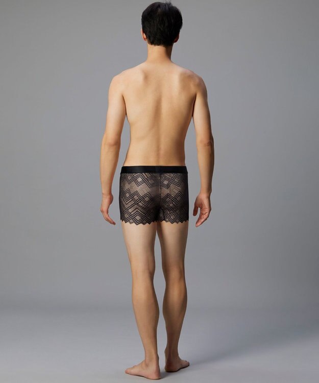 WACOAL MEN WACOAL MEN ボクサーパンツ 【レースボクサー】 フロント快適グラマラス 通気性(本体) 前閉じ 下着 メンズ WT3828 /ワコールメン ブラック