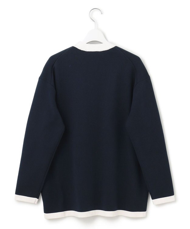 23区 【洗える】コンパクトコットンポリエステル カーディガン ネイビー系