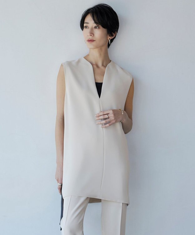 ICB 【WEB限定カラーあり・洗える】 ライトダブルクロス べスト トープ系