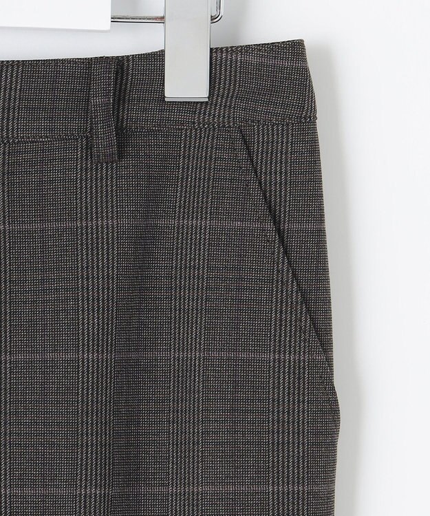 J.PRESS LADIES 【洗える】アルガンシルクチェック テーパード パンツ ブラウン系3