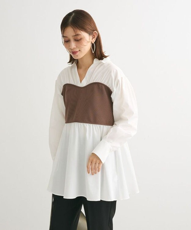 Green Parks ビスチェドッキングチュニック Brown