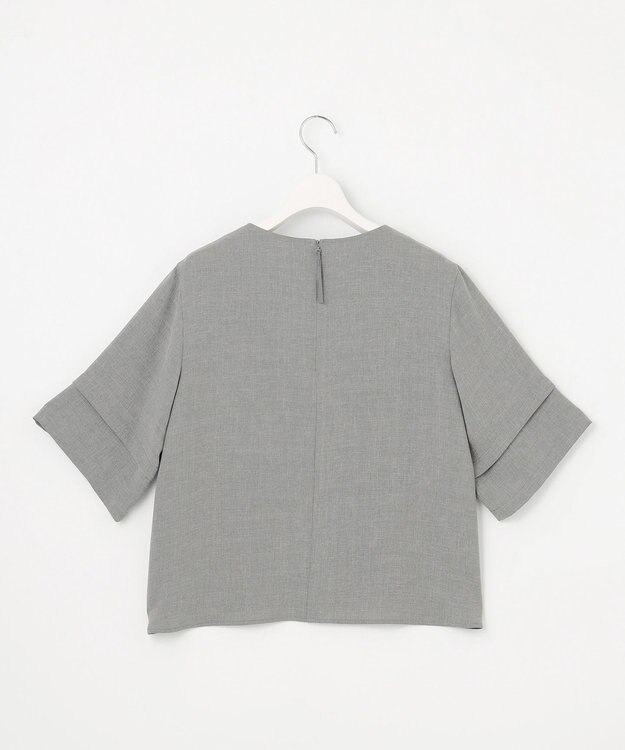 J.PRESS LADIES 【セットアップ対応】MELANGE ライトツイル クルーネック ブラウス ライトグレー系