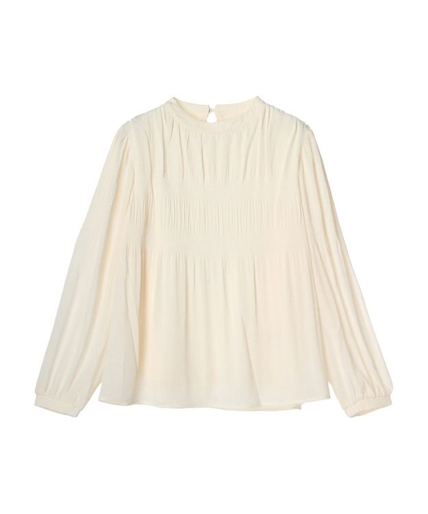 earth music&ecology マジョリカプリーツブラウス Ivory
