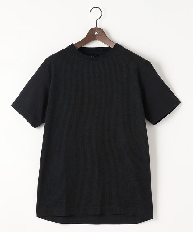 JOSEPH ABBOUD 【キングサイズ・オーガニックコットン使用】JOE COTTONサッカークルーネックTシャツ ブラック系