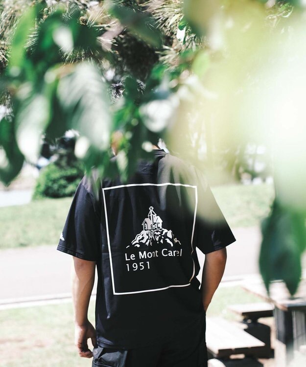 SHARE PARK MENS 【UVカット・吸水速乾・ストレッチ・軽量 】バックプリントポケットTシャツ（L・XLサイズ） ブラック系