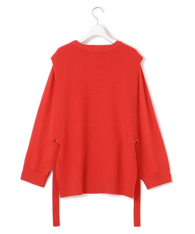 23区 L 【洗える】ツインニットクロップド ニットベスト レッド系